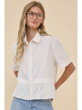 Load image into Gallery viewer, pleated hem short sleeve blouse