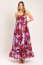 Load image into Gallery viewer, cranberry floral ankle dress