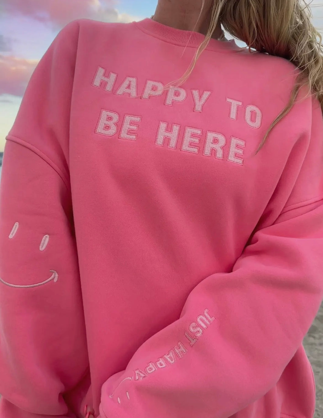 happy to be here sweatshirt