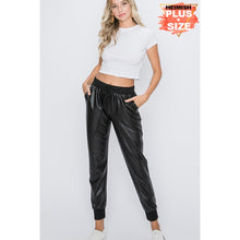 Load image into Gallery viewer, faux leather joggers- last call
