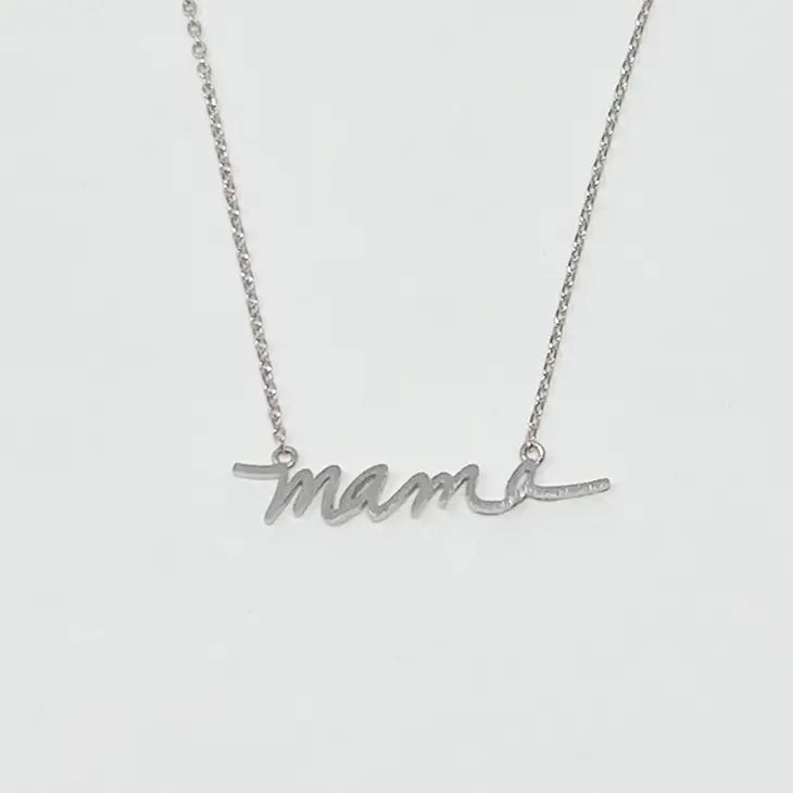 mama script neck charm