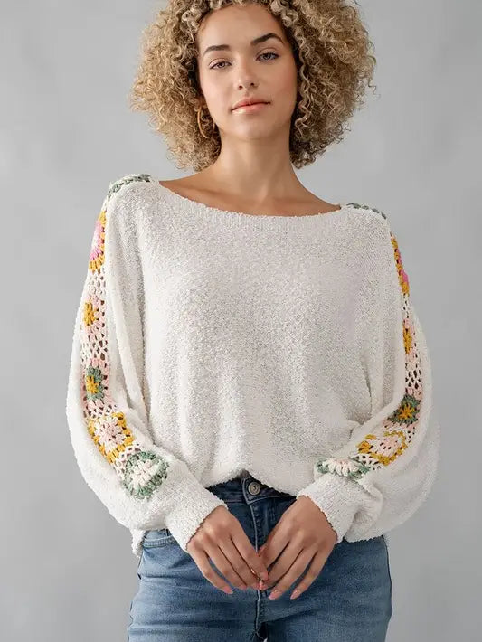 crochet sleeve sweater