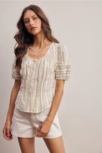 Load image into Gallery viewer, olive stripe top
