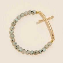 Load image into Gallery viewer, stone cross bracelet
