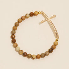 Load image into Gallery viewer, stone cross bracelet
