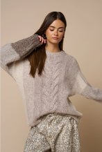 Load image into Gallery viewer, colorblock cable sweater

