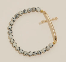 Load image into Gallery viewer, stone cross bracelet
