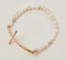 Load image into Gallery viewer, stone cross bracelet
