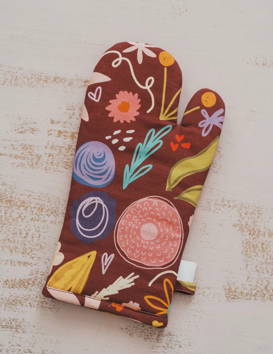 fall floral oven mit