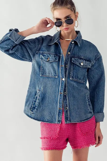 Denim shacket