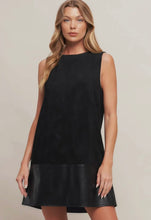 Load image into Gallery viewer, black faux suede dress
