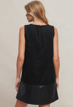 Load image into Gallery viewer, black faux suede dress
