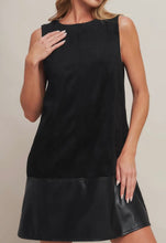 Load image into Gallery viewer, black faux suede dress

