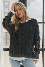 Load image into Gallery viewer, black vintage cable sweater
