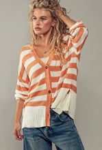 Load image into Gallery viewer, apricot stripe cardi
