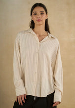 Load image into Gallery viewer, mocha stripe blouse

