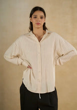 Load image into Gallery viewer, mocha stripe blouse
