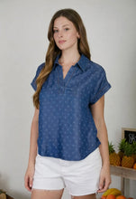 Load image into Gallery viewer, dark denim dot top
