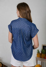 Load image into Gallery viewer, dark denim dot top

