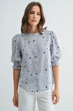 Load image into Gallery viewer, navy ditsy top
