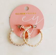 Load image into Gallery viewer, pearl deco hoops
