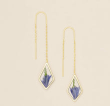 Load image into Gallery viewer, lavender cornflower pressed flower ear charms
