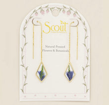 Load image into Gallery viewer, lavender cornflower pressed flower ear charms
