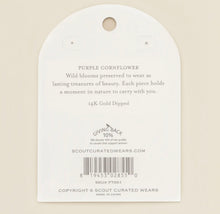 Load image into Gallery viewer, lavender cornflower pressed flower ear charms
