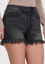 Load image into Gallery viewer, button front denim shorts
