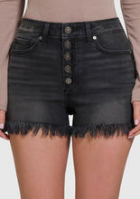 Load image into Gallery viewer, button front denim shorts
