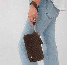 Load image into Gallery viewer, woven suede clutch
