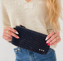 Load image into Gallery viewer, woven suede clutch
