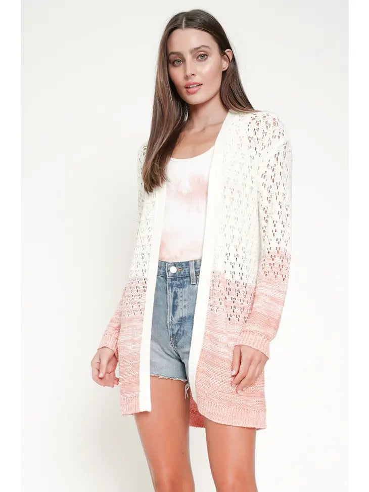 pink shell cardigan- last call