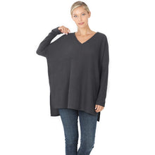 Load image into Gallery viewer, brushed thermal waffle v neck- last call
