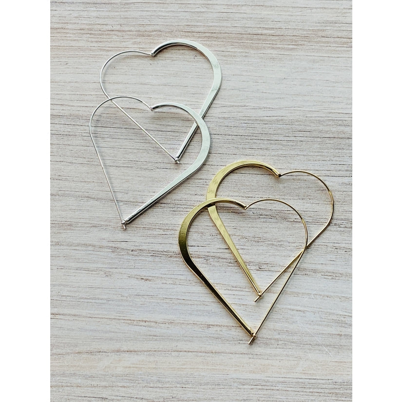 wire heart ear charms