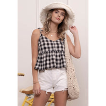 Load image into Gallery viewer, black and white gingham tank-last call
