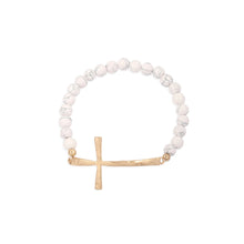 Load image into Gallery viewer, stone cross bracelet
