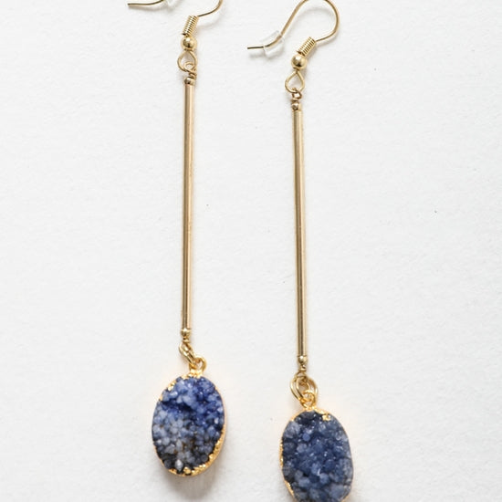 gemstone drop statement earrings