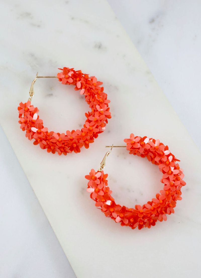coral ear charms